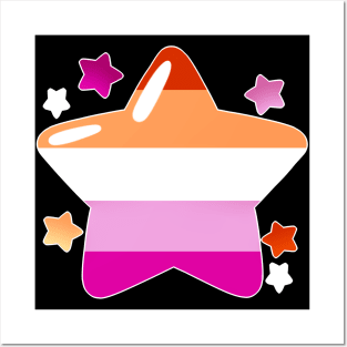 LGBTQ+ Pride Flag Stars - Lesbian Posters and Art